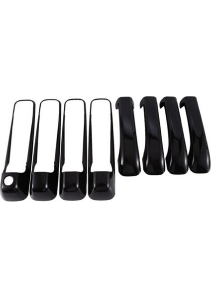 Ram Pickup Için Kapı Kolu Kapağı 1500 2500 3500 4000 09-18 Araba Dış Şekillendirici Aksesuarları Parlak Siyah 8 Adet (Yurt Dışından)