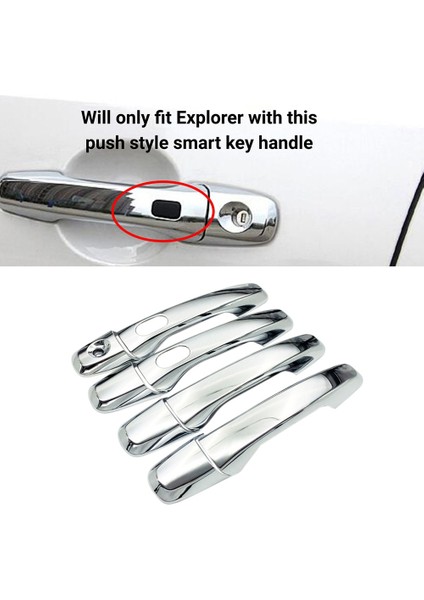 8 Adet Abs Parlak Siyah Dış Yan Kapı Kulp Kılıfı Trim Explorer 2011-2018 Için Akıllı Delik ile (Yurt Dışından)