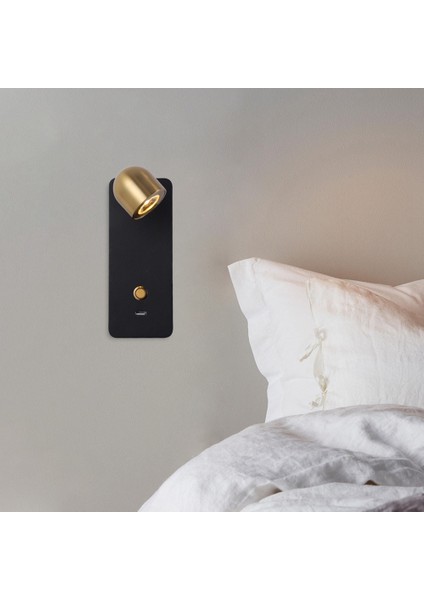 Sıva Üstü Plug-In Yatak Odası Duvar Lambası Otel Yatak Odası Başucu Okuma Lambası Basın Anahtarı Başucu Duvar Lambası (Yurt Dışından)