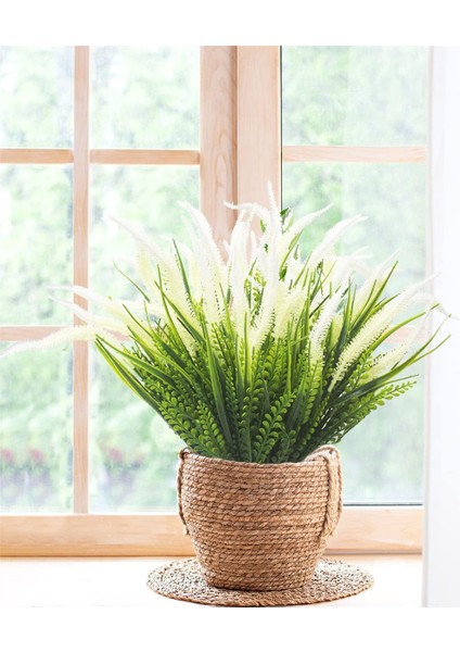 10 Paketler Yapay Bitkiler Açık Çim Çiçekler Uv Dayanıklı Yeşillik Bahçe Sundurma Pencere Kutusu Dekorasyon Beyaz (Yurt Dışından) fırsatları