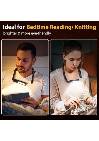 Kitap Okuma Işığı Boyun Işık, Kitap Sevgilisi Açık Hava Kamp Için Noel Doğum Günü Hediyeleri Kadın Boyun Kitap Işığı Siyah (Yurt Dışından) indirimleri