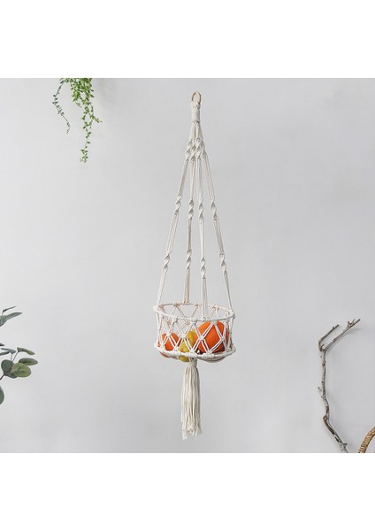 Iskandinav Tarzı El Yapımı Dokuma Saksı Net Çanta / Pamuk Halat Asılı Bitki Sling Çanta / Meyve Asılı Net Çanta (Yurt Dışından) fiyatları