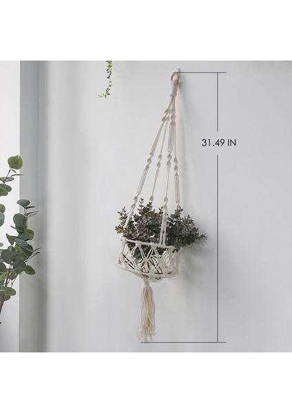 Iskandinav Tarzı El Yapımı Dokuma Saksı Net Çanta / Pamuk Halat Asılı Bitki Sling Çanta / Meyve Asılı Net Çanta (Yurt Dışından) modelleri