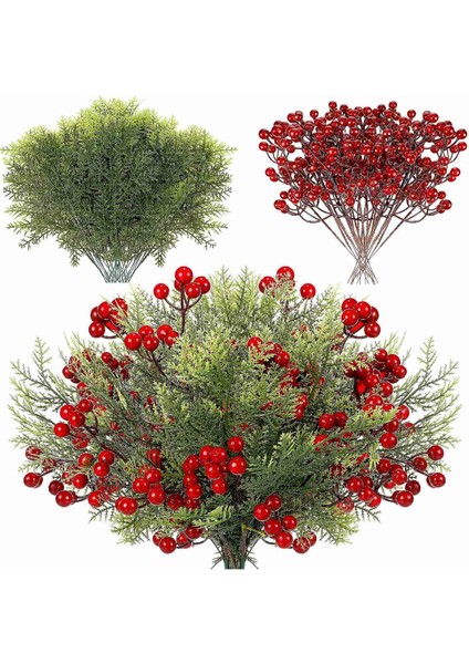 48 Adet Noel Yapay Sahte Dallar, Yapay Dallar Sahte Çam Yaprakları, Yeşillik Çam Noel Için Seçtikleri (Yurt Dışından)