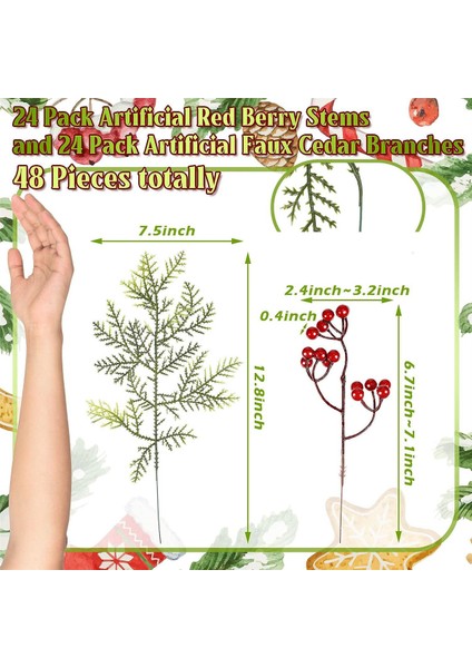 48 Adet Noel Yapay Sahte Dallar, Yapay Dallar Sahte Çam Yaprakları, Yeşillik Çam Noel Için Seçtikleri (Yurt Dışından) fırsatları