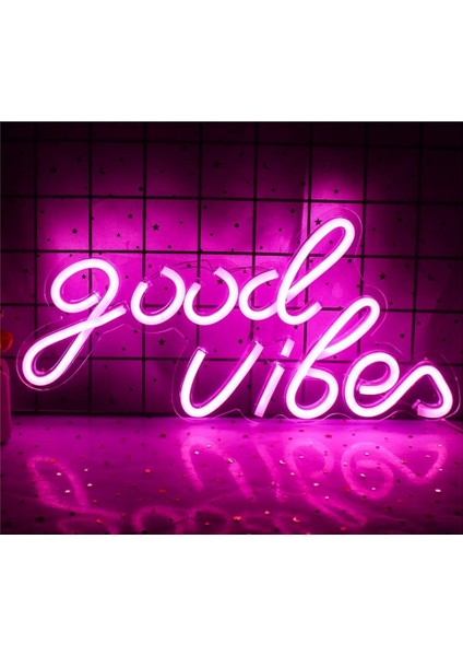 Iyi Vibes Neon Burcu Düğün Duvar Asılı USB LED Neon Işıklı Tabelalar LED Gece Işıkları Yatak Odası Dekorasyon Odaları Dekor Için (Yurt Dışından)