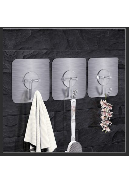 Yapışkan Kancalar Ağır Hizmet Tipi Kendinden Yapışkanlı Kancalar, Mutfaklar, Banyo Için Şeffaf Yeniden Kullanılabilir Dikişsiz Yapışkan Duvar Kancaları (Yurt Dışından)