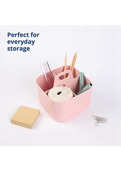 2pcs Caddys Organizatör, Saplı Istiflenebilir Plastik Caddy'ler, Masa Caddy'leri, Sanat Organizatörleri ve Depolama, Makyaj Caddy'leri Mavi (Yurt Dışından)