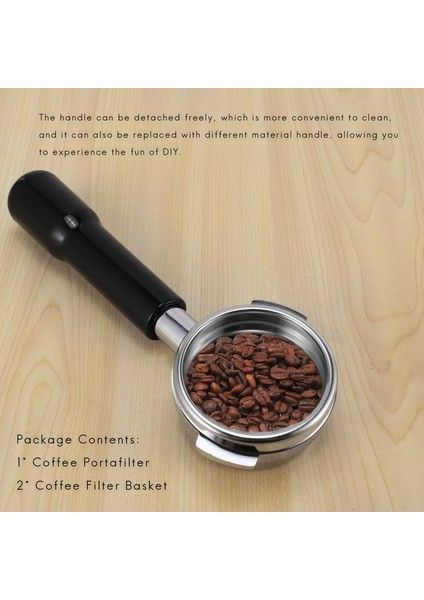 Tek ve Çift Bardak Filtre Sepeti ile 58MM Dipsiz Paslanmaz Çelik Profesyonel Espresso Kahve Makinesi (Yurt Dışından)