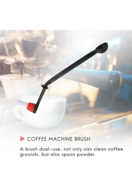 2 In 1 Kahve Makinesi Fırçası Naylon Espresso Kahve Öğütücü Fırçaları Kahve Kaşığı Makinesi Grup Başkanı (Yurt Dışından)