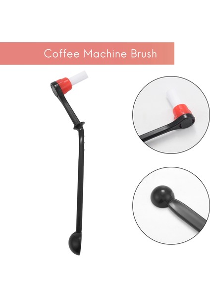 2 In 1 Kahve Makinesi Fırçası Naylon Espresso Kahve Öğütücü Fırçaları Kahve Kaşığı Makinesi Grup Başkanı (Yurt Dışından)