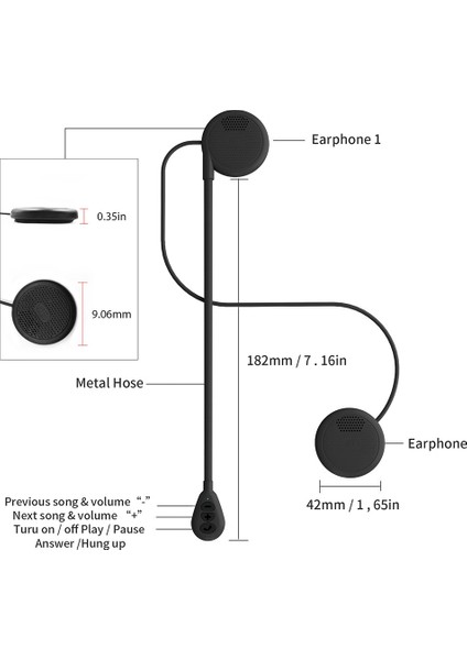 Motosiklet Kablosuz Bluetooth Kask Kulaklık Stereo Bluetooth Kulaklık Eller Serbest Arama Kask Kulaklık (Yurt Dışından)