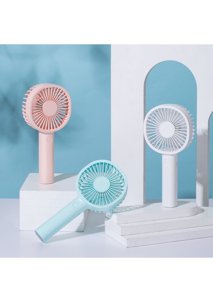 USB Mini Fan Şarj Edilebilir Taşınabilir El Fanı Tembel Geçici Seyahat Alışveriş Soğutma Ev Araba Hava Soğutucu-Mavi (Yurt Dışından)