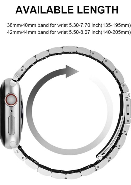 Apple Watch Uyumlu 38MM 40MM 41MM 1/2/3/4/5/6/se/7/8/9/ultra 2 Metal Kordon Premium