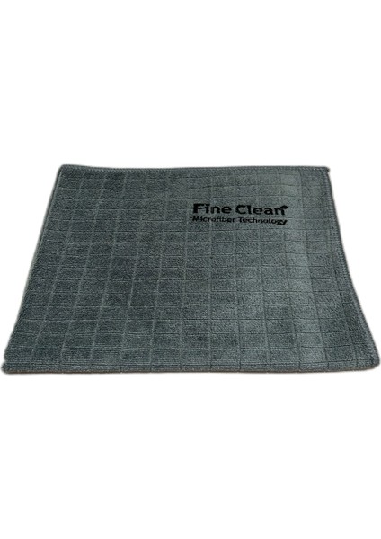 Fine Clean 1 Adet Gri Mikrofiber Kareli Toz ve Mutfak Bezi 40X40 cm