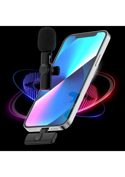 Yeni Kablosuz Yaka Mikrofonu Android Canlı Kayıt Röportajı Için Canlı Gürültü Önleyici Mikrofon (Yurt Dışından)