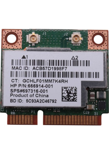 Çift Bant BCM943228HMB 802.11A/B/G 300 Mbps Wifi Kablosuz Kart Bluetooth 4.0 Yarım Mını Pci-E Dizüstü Bilgisayar Wlan 2.4 Ghz 5 Ghz (Yurt Dışından)