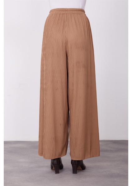 Beli Lastikli ve Tünelli Pantolon 23K2433 Çikolata
