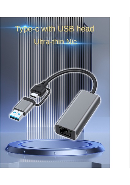USB Tip C RJ45 Kablolu Ağ Kartına Harici Kablolu USB 3.0 Dizüstü Bilgisayar Için Ethernet Adaptörüne, 1000MBPS (Yurt Dışından)