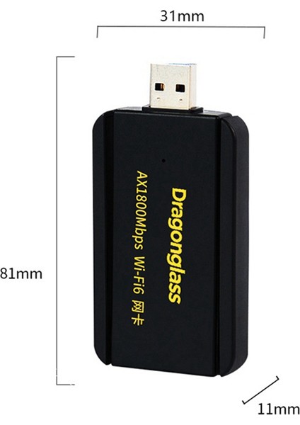 Kablosuz Lan Adaptörü Usb3.0 Wi-Fi6 1800M Kablosuz Lan Ethernet Wi-Fi Dongle 1800MBPS2.4G 5.8g Çift Bantlı Kablosuz Lan (Yurt Dışından)