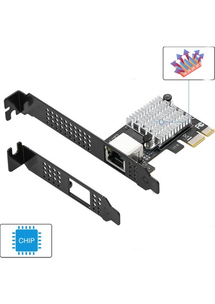Pcıex1 2.5g Kablolu Gigabit 2500M Oyun Oyun RJ45 Arayüzü Disksiz Pex Önyüklenebilir Ağ Kartı IO-PCE8125B- (Yurt Dışından)