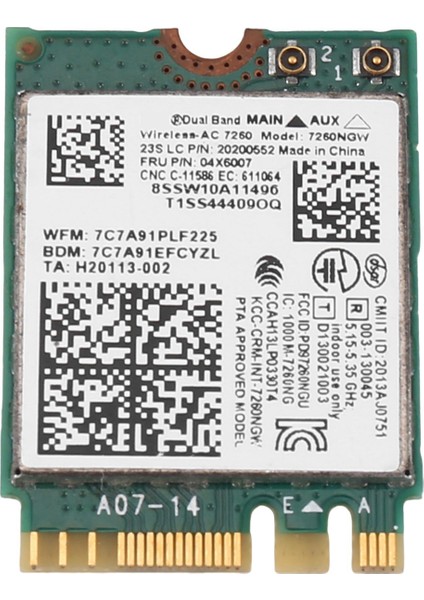 7260NGW 7260AC Wifi Kartı 2.4g/5g Bt4.0 04X6007 X250 X240 X240S X230S T440 W540 T540 Yoga Y50 (Yurt Dışından)