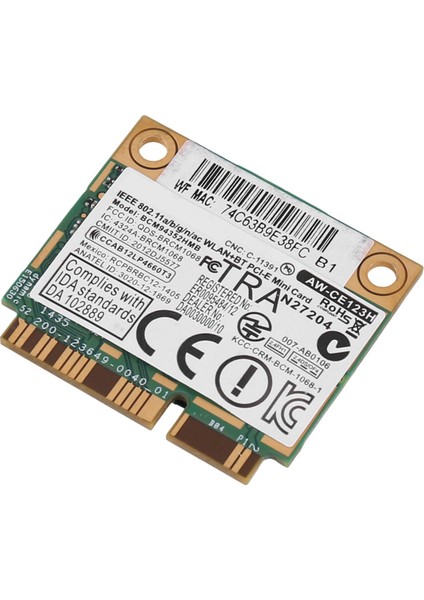 Azurewave BCM94352HMB Wıfı Kartı Mini Pcıe 802.11AC 867 Mhz Kablosuz Wıfı Wlan Bluetooth Kartı (Yurt Dışından)