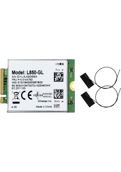 L850 Wifi Kartı + 2xantenna 01AX792 Ngff M.2 Modülü, T580 X280 L580 T480S T480 P52S Için (Yurt Dışından)