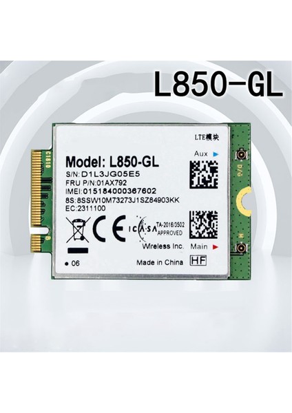 L850 Wifi Kartı + 2xantenna 01AX792 Ngff M.2 Modülü, T580 X280 L580 T480S T480 P52S Için (Yurt Dışından)