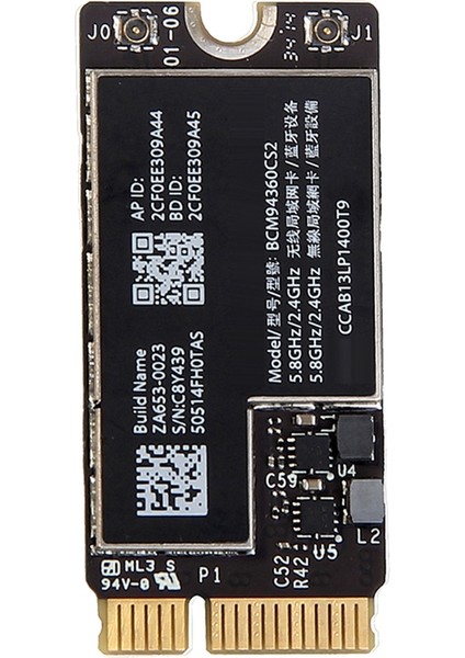 BCM94360CS2 Kablosuz Wifi Kartı Bluetooth 4.0 802.11AC Hackintosh Macos Hava 11 Inç A1465 13 Inç A1466 2013 MD711LL (Yurt Dışından)
