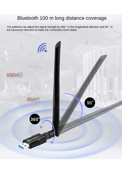 Yüksek Hızlı 1300 Mbps Wifi Kablosuz Ağ Kartı Usb3.0 Bluetooth5.1 Alıcı 2.4g 5 Ghz Çift Bantlı Kablosuz Alıcı Pc Için (Yurt Dışından) indirimleri