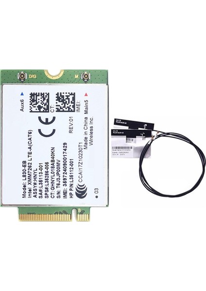 L830- Wıfı Kartı + 2xantenna 4g Lte L830 L35286-005 Lte Modülü Cat6 300 Mbps Için 640 650 G5 840 846 850 G6 X360 830 (Yurt Dışından)