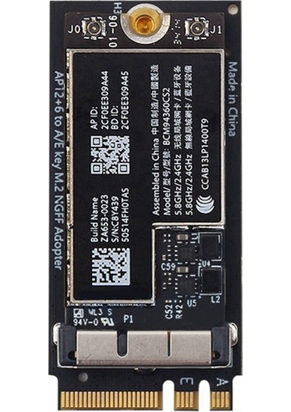 BCM94360CS2 Çift Bantlı Wifi Kartı + Ngff M.2 Anahtar A/e Adaptör Kartı Wıfı Bt 4.0 802.11AC Kartı 11 Inç A1465 13 Inç A1466 (Yurt Dışından)
