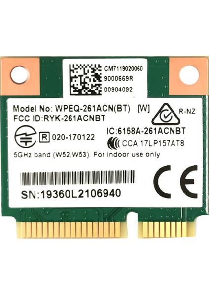 QCA6174 WPEQ-261ACN(BT) Wıfı Kartı 802.11AC 867M QCA6174 Bluetooth 4.2 Wıfı 5 Mini Pcıe Kablosuz Kartı (Yurt Dışından)