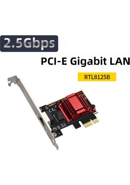 2.5g Pcı-E Ağ Kartı RTL8125B Çip Gigabit Ethernet Pcıe Ağ Kartı 10/100/2500 Mbps 1 Gbps/2.5 Gbps RJ45 Lan Pc (Yurt Dışından)