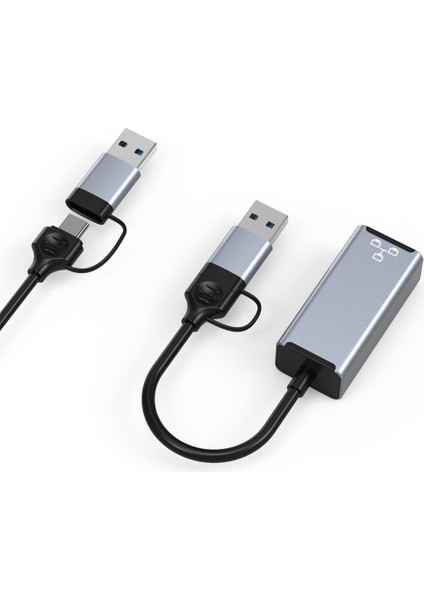 USB Tip C RJ45 Kablolu Ağ Kartı Süper Hızlı USB 3.0 Dizüstü Bilgisayar Için Ethernet Adaptörüne, 100 Mbps Ağ Kartı (Yurt Dışından)