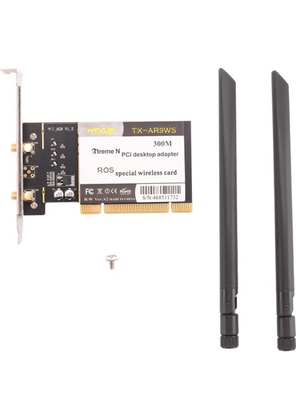 Atheros AR9223 Pcı 300M 802.11B/G Masaüstü Bilgisayar Için Kablosuz Wifi Ağ Adaptörü, 2 Antenli Pcı Kablosuz Kart (Yurt Dışından)