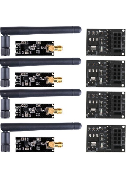 4 Adet NRF24L01+PA+LNA Antenli Kablosuz Modül 1100 Metre Uzun Mesafe ile NRF24L01 Kablosuz Modül Adaptörü 3.3V (Yurt Dışından)