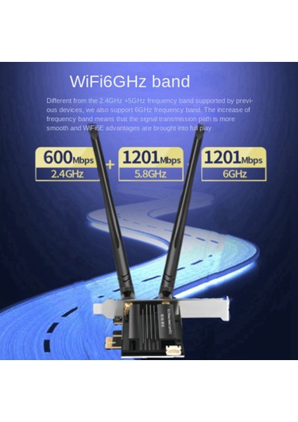 WIFI6E 3000 Mbps 2.4g 5g 6 Ghz Bluetooth 5.2 Usb3.0 -Band Masaüstü Bilgisayar Dizüstü Bilgisayar Için Kablosuz Lan Adaptörü Wifi Alıcısı (Yurt Dışından)