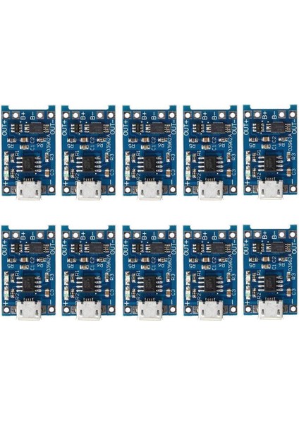 10 Adet 5V 1A 18650 Lityum Pil Şarj Kartı Lityum Pil Şarj Kartı Mikro USB Şarj Modülü Koruma (Yurt Dışından)