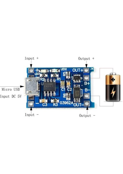 10 Adet 5V 1A 18650 Lityum Pil Şarj Kartı Lityum Pil Şarj Kartı Mikro USB Şarj Modülü Koruma (Yurt Dışından)