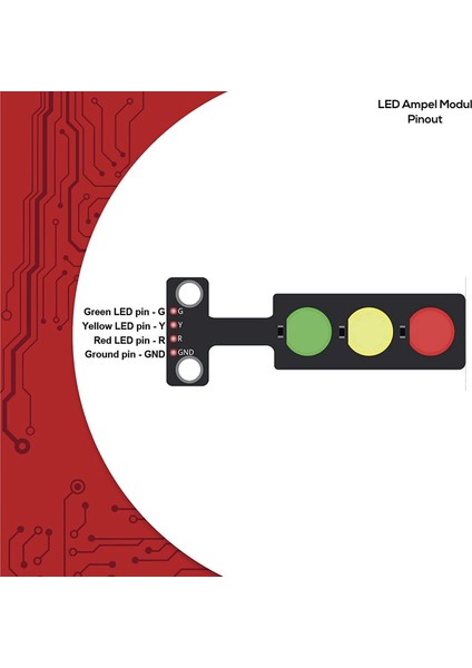 5x LED Trafik Işığı Modülü Dıy Mini Trafik Işığı 3.3-5V ile Uyumlu (Yurt Dışından)