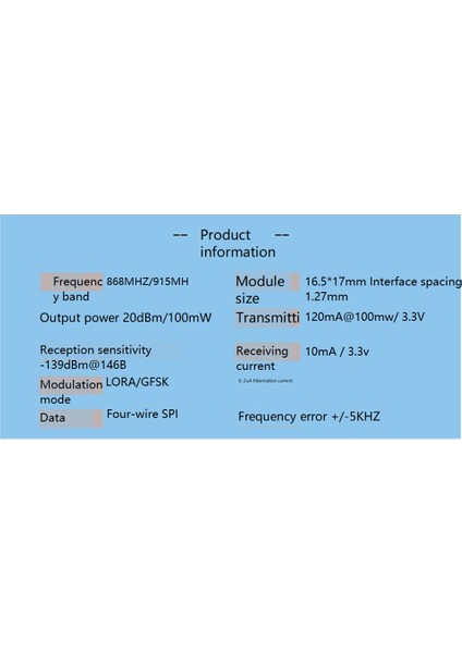 Lora Modülü SX1276 Kablosuz Alıcı-Verici Modülü Yayılmış Spektrum Uzun Menzilli Kablosuz Iletişim (868MHZ) (Yurt Dışından)