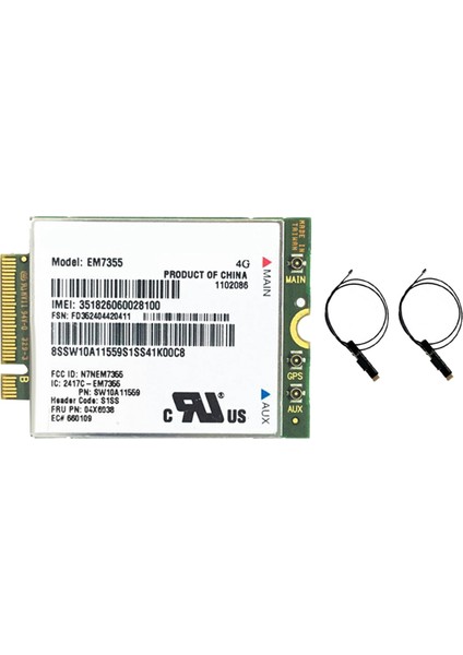EM7355 Wwan Kartı + 2xantenna 04X6038 Ngff 4g Wifi Kartı X1 Karbon L440 L540 T440 T540P X240 (Yurt Dışından)