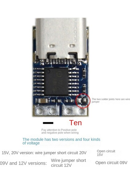 PDC004-PD Decoy Modülü PD23.0 - Dc Dc Tetikleme Uzatma Kablosu Qc4 Şarj Cihazı Tip-C Pd Decoy (12V) (Yurt Dışından)