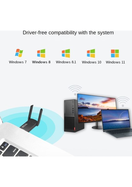 2.4g/5g Çift Bant USB Wifi Adaptörü 1300 Mbps USB Wifi Dongle USB 3.0 Anten Alıcı Ağ Kartı Wifi Modülü Pc Için (Yurt Dışından)