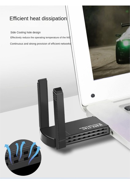 2.4g/5g Çift Bant USB Wifi Adaptörü 1300 Mbps USB Wifi Dongle USB 3.0 Anten Alıcı Ağ Kartı Wifi Modülü Pc Için (Yurt Dışından)