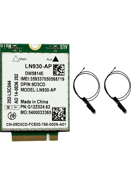DW5814E Telit LN930-AP Wifi Kartı + 2xantenna Wwan Fdd-Lte Ngff 4g Modülü Dizüstü Bilgisayarlar 5285 5580 7480 (Yurt Dışından)