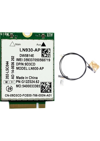 DW5814E Telit LN930-AP Wifi Kartı + Anten Wwan Fdd-Lte Ngff 4g Modülü Dizüstü Bilgisayarlar 5285 5480 5580 7480 (Yurt Dışından)