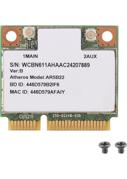 AR9462 AR5B22 WB222 Yarım Mini Pcıe 300MBPS+BLUETOOTH4.0 Wlan Wifi Kablosuz Kartı (Yurt Dışından)